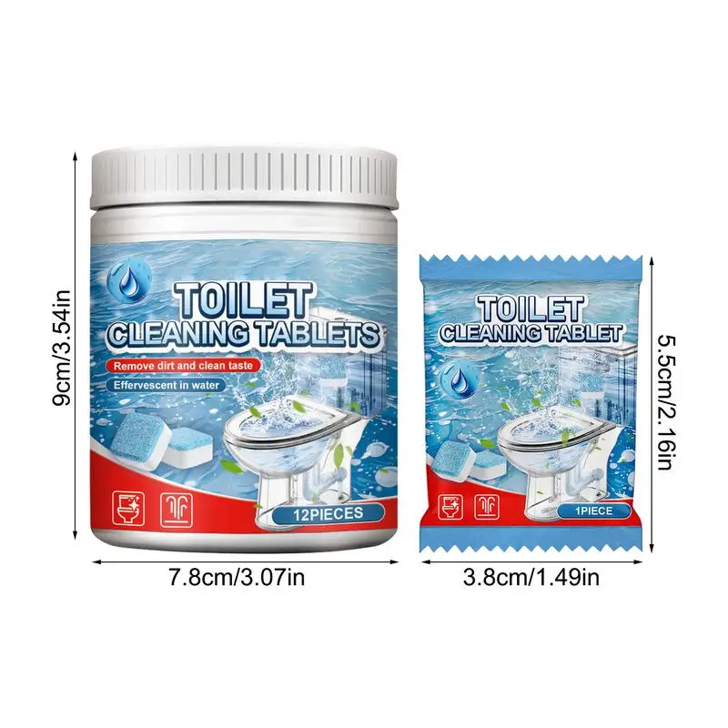 Efficient Blue Toilet Bowl Cleaner Tablets 12 Pcs