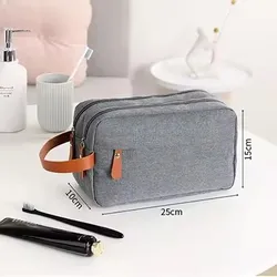 Spacious Waterproof Toiletry & Cosmetic Organizer with Handle (GRAY)