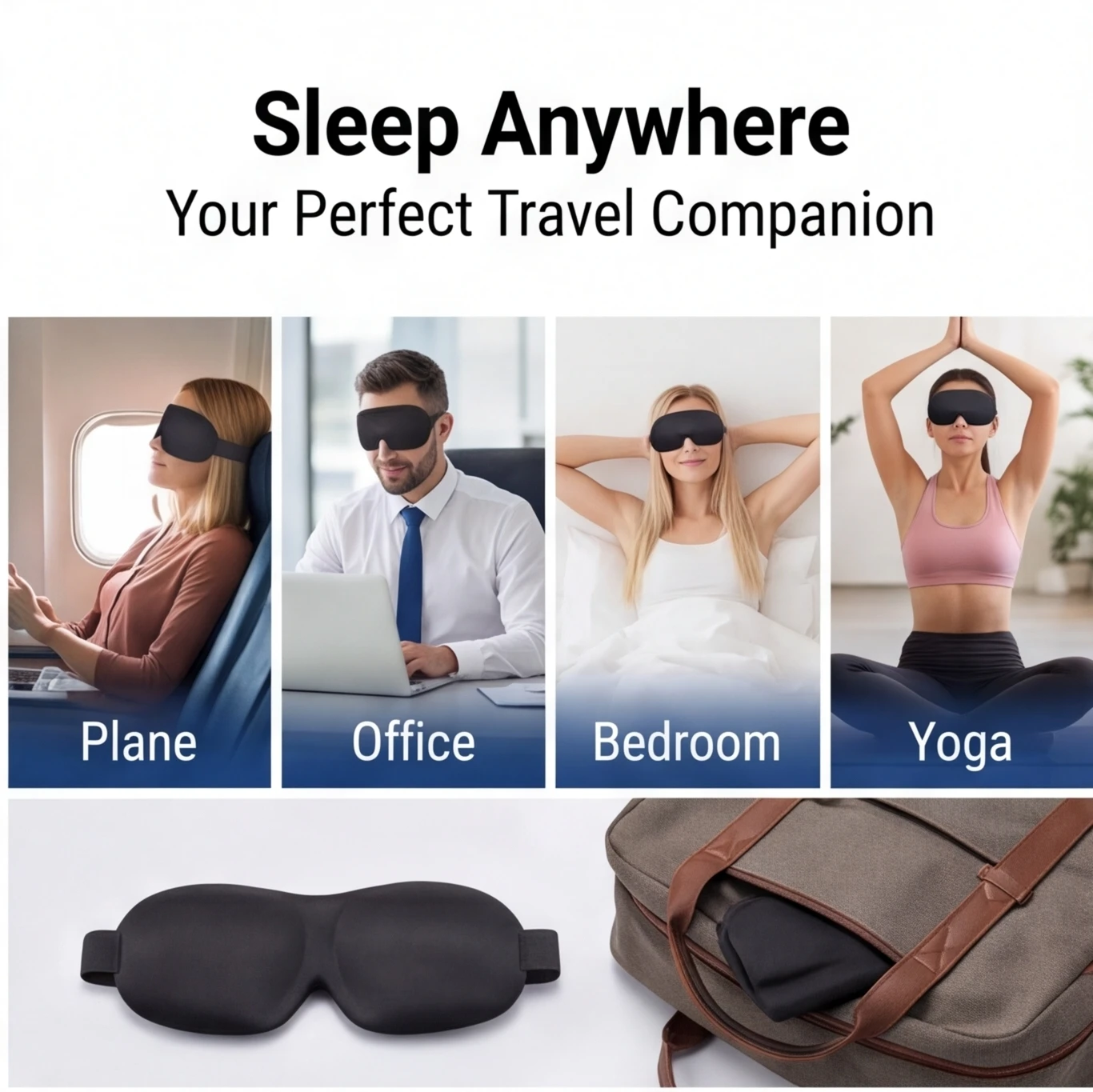 Adjustable Breathable 3D Sleep Mask for Ultimate Comfort and Light Blocking
