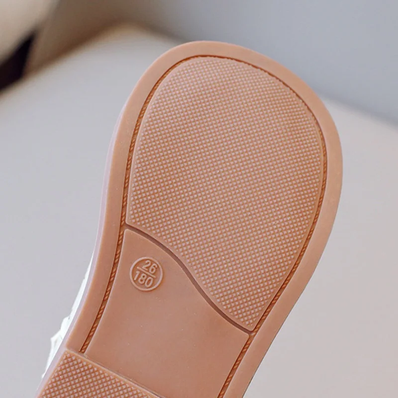 Cute Star Solid Color Casual Shoes for Kids Girls Classical Leather Shoes for Children Princess Outdoor Party Non-slip Shoes 5