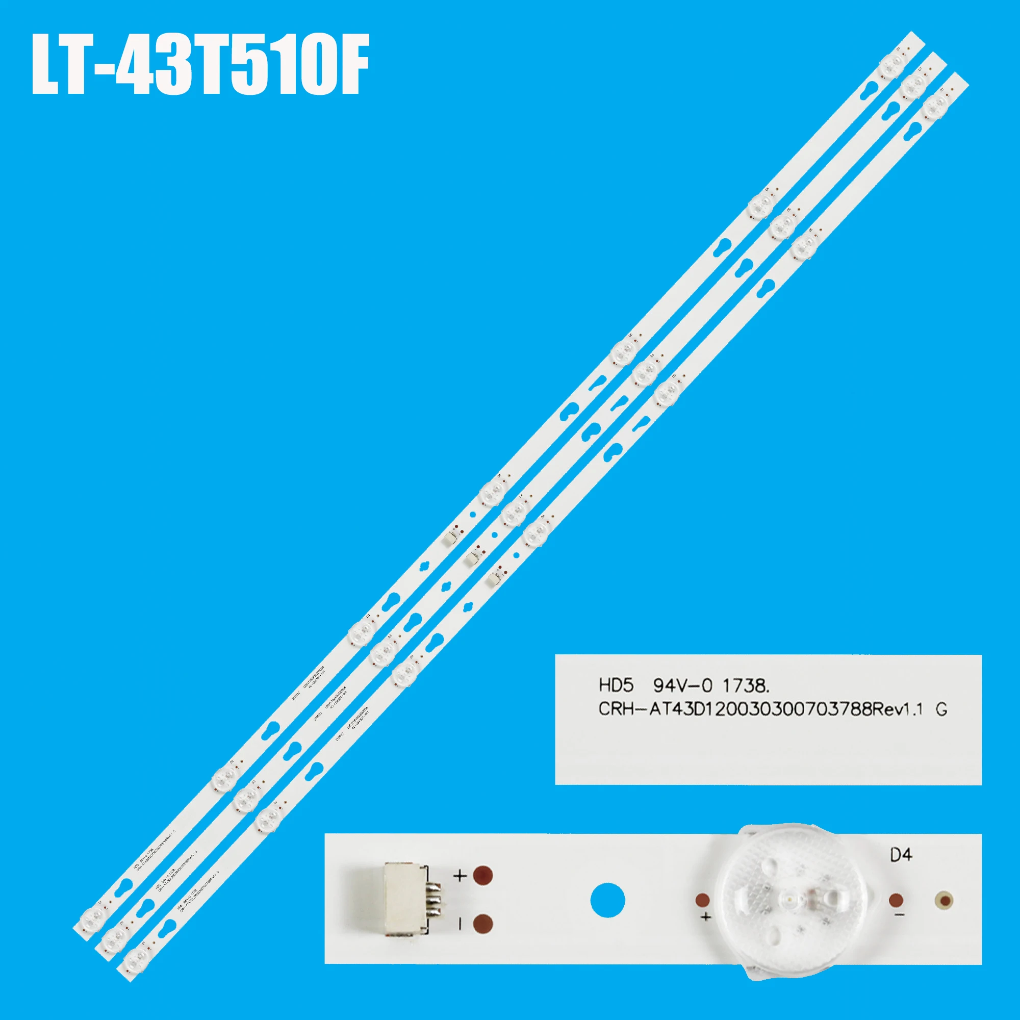 

1/5/10 комплект светодиодной подсветки для L43M5-AX 4C-LB430T-XR3 4C-LB430T-XR2C CRH-AT43D120030300703788Rev1.1 ODM-43D2100-3X7-3030-LX20210721