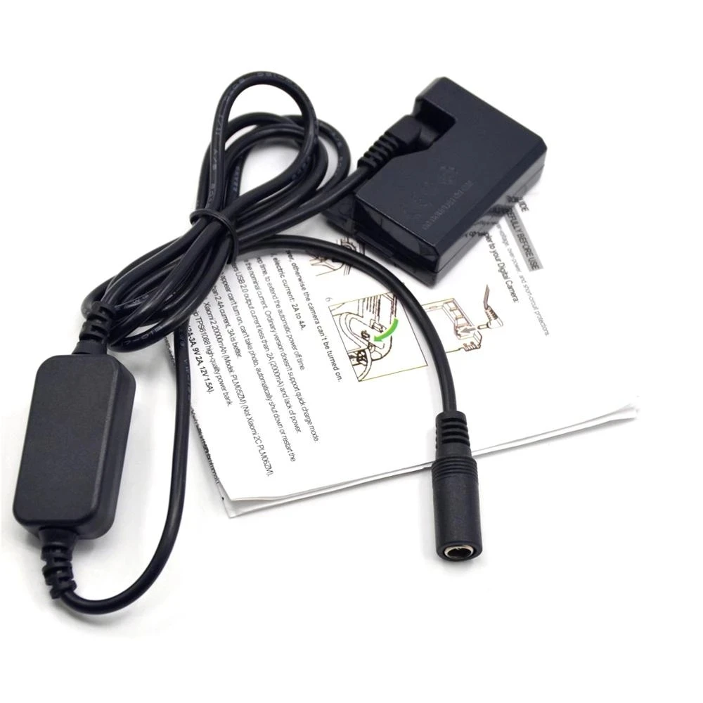 DR-E10 DC 커플러 스텝 다운 전원 케이블 및 LP-E10 더미 배터리, 캐논 EOS 2000D 1300D 1500D 키스 X50 X70 X80 X90 T6 T7 용, 12V-24V