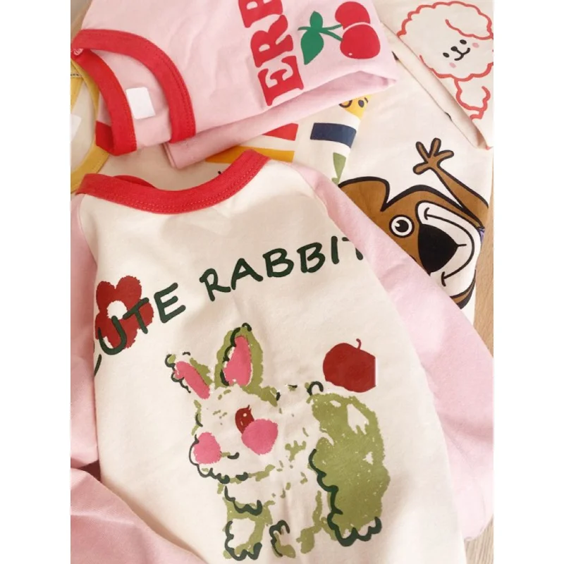 

Children's Clothing Children's Sweet Cute Bottoming Shirt Baby Spring and Autumn New Long-Sleeved T-shirt Boys and Girls Western