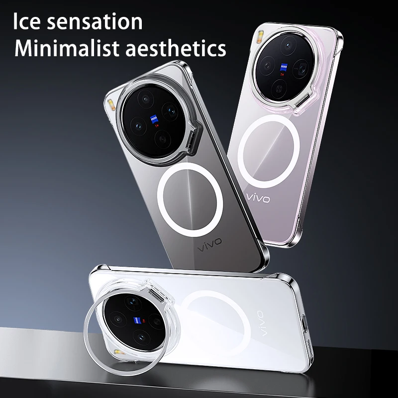 Luxury Magnetic Transparent Phone Case with Ultra Lens Protection and Magsafe Compatibility