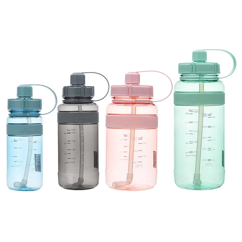 Borraccia sportiva BPA Free Borraccia sportiva per acqua potabile con cannuccia 1L 2L Borraccia per acqua in plastica per acqua_voghion.com