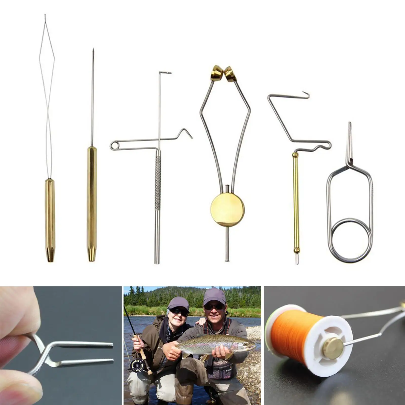 Essential Fly Tying Tools Bundle with Bodkin, Dubbing, and Hackle Plier
