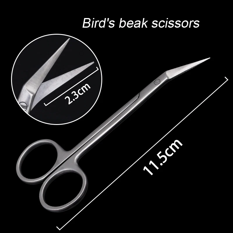 Stainless steel nose septum bird's beak scissors frog's beak scissors with teeth