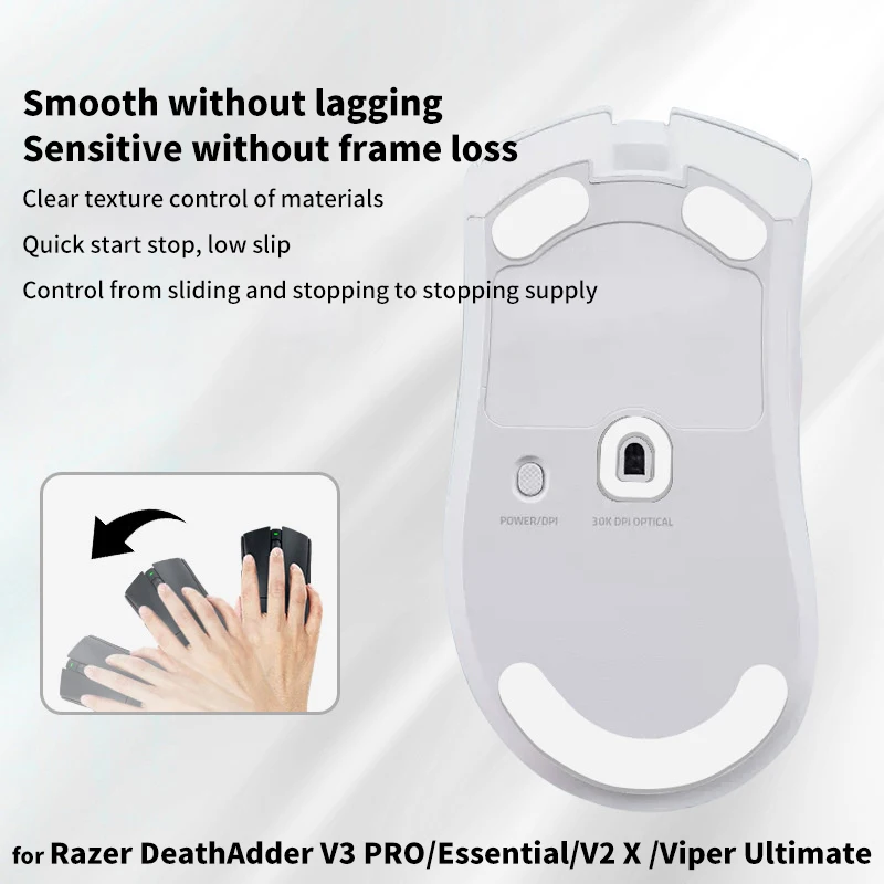 마우스 스케이트 게임용 마우스 발 패드 스티커, Razer Viper Ultimate DeathAdder 마우스 글라이드 커브 엣지 ICE 버전용, 1 세트