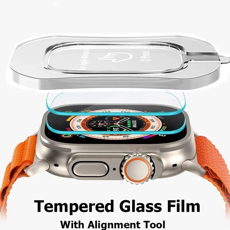 1-3PCS Apple Watch Ultra 2용 쉬운 설치 강화 유리 iWatch Ultra 3 보호 필름용 49mm 긁힘 방지 화면 보호기