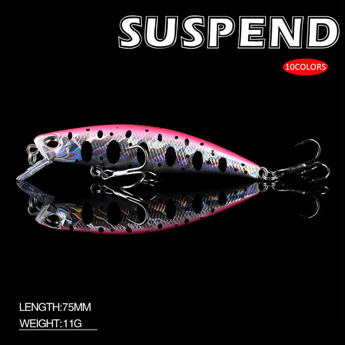 7,5 cm 11 g Angelköder Minnow Wobbler Köder SINKING Jerkbait Künstlicher harter Köder Forellenköder Culter Alburnus Köder Barsch Tackle