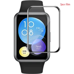 2 - Pack Curved Soft Protective Glass Screen Protectors - Huawei Watch Fit 2 (2pcs film)