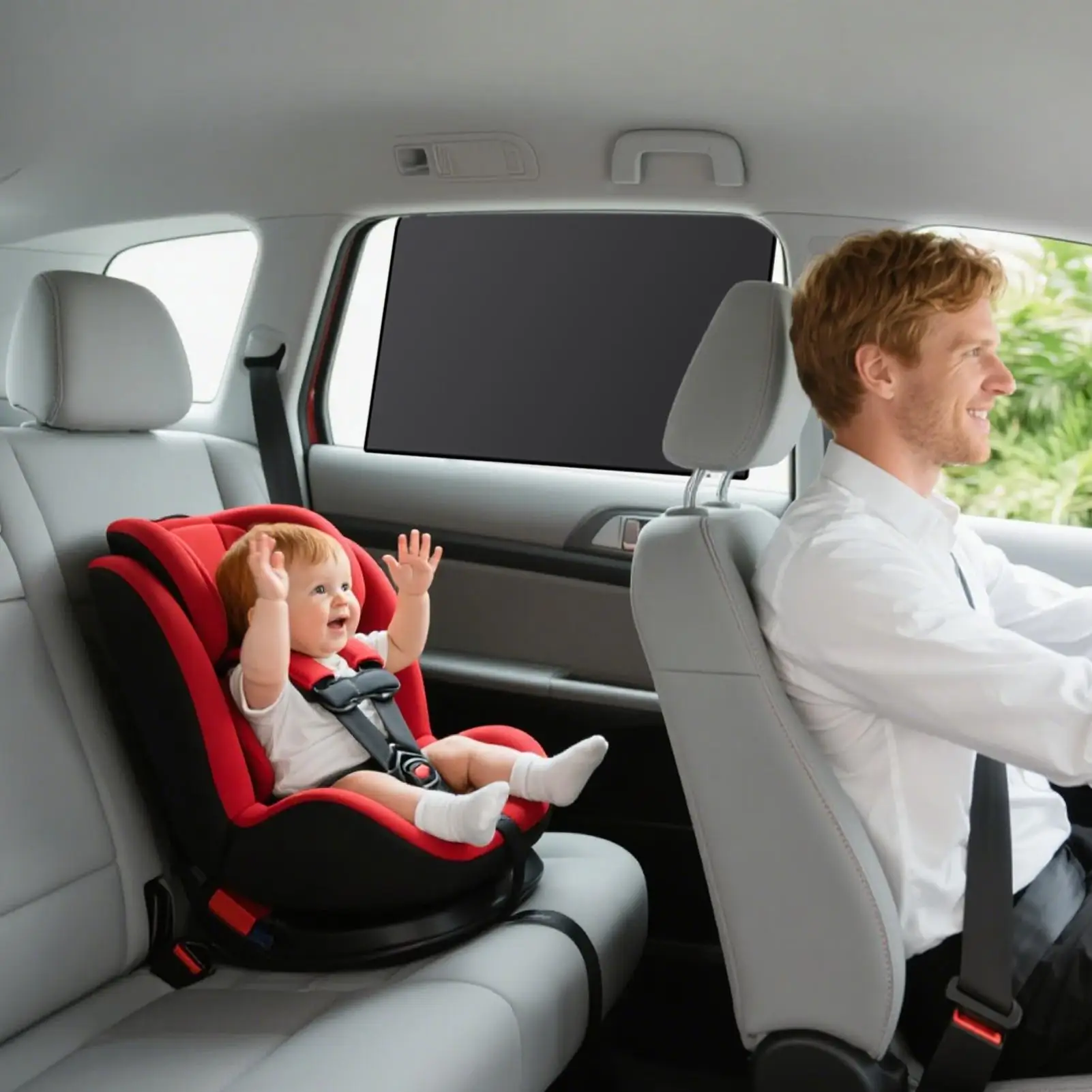 2 tende parasole per auto per bambini, magnetiche per auto, protezione UV, protezione solare per finestrini dell'auto, magnetiche, privacy per la vostra famiglia (retro 2 pezzi