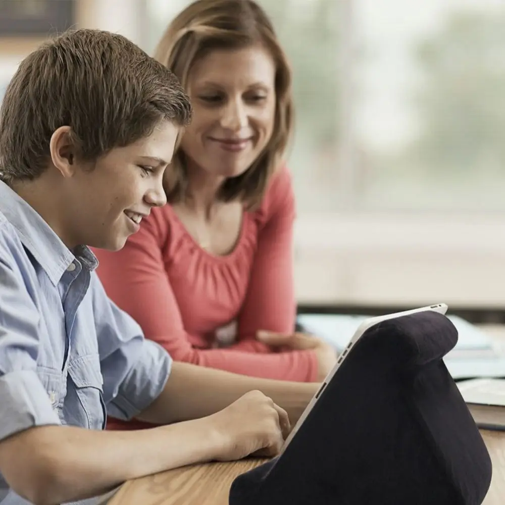 Multi-Angle Soft Tablet Rest Cushion Soft Detachable Sponge Pillow Tablet Support Multifunctional with Mesh Pocket