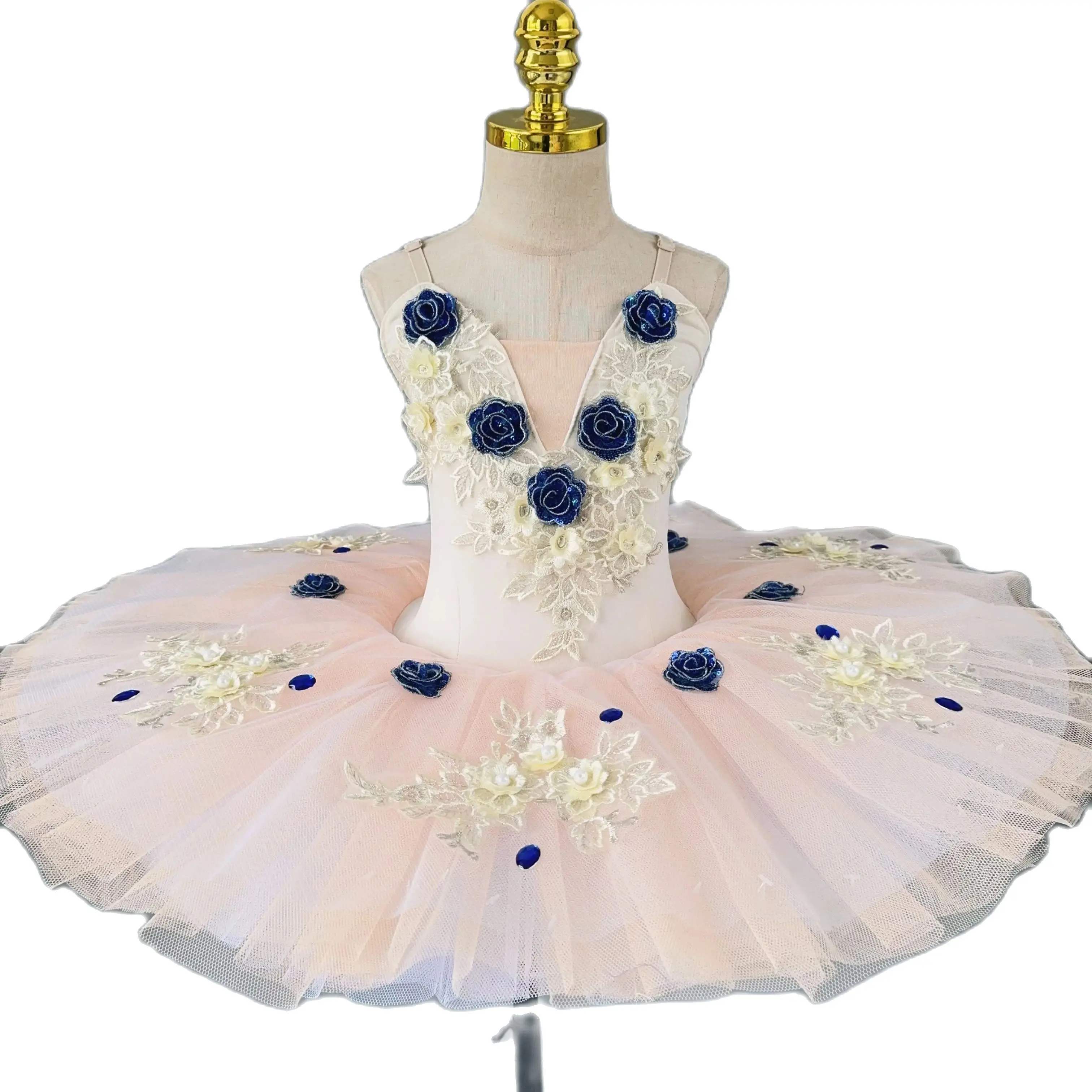 Kids Professional Ballet Tutu Dress Dance Clothes Flower Swan Lake Pancake Tutu Ballerina Dress Child Ballet Dance Costume