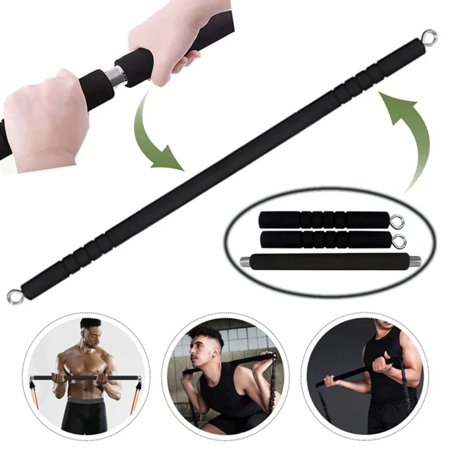 Fitness Stick Bodybuilding Elastic Bands Workout Latex Pull Rope Portable Pilates Resistance Bands Set Fitness Equipment