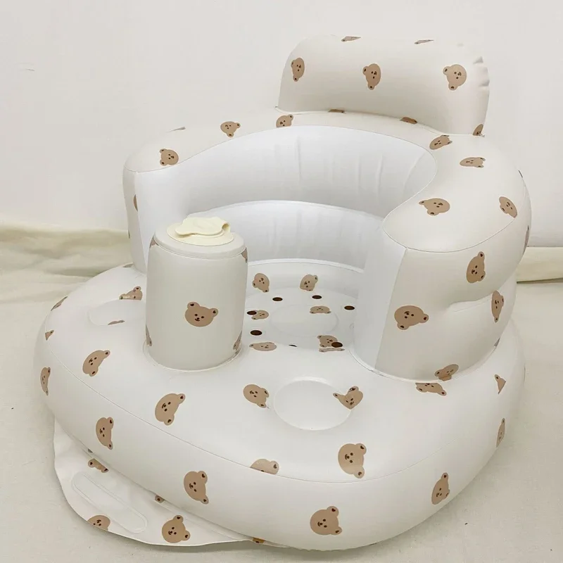 Kids Sofa for Kids Baby Inflatable Sofa Children Puff Portable Bath Chairs PVC Multifunctional Seat Practice Sitting Bath Stool