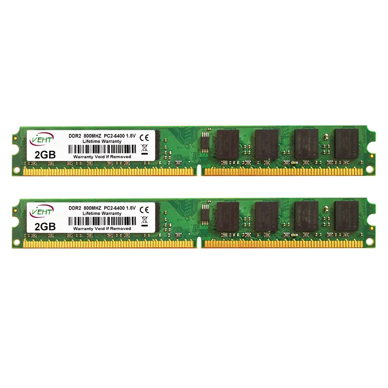2pieces Set Ddr2 1gb 2gb 800mhz Pc2-6400 Dimm Desktop Pc Ram 240 Pins 1 ...