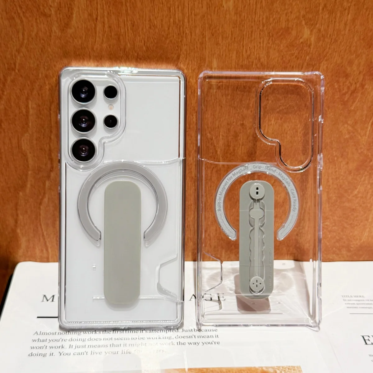 Premium Clear PC Card Holder with Magsafe Magnetic Support - Luxury Non-Slip Phone Case Cover