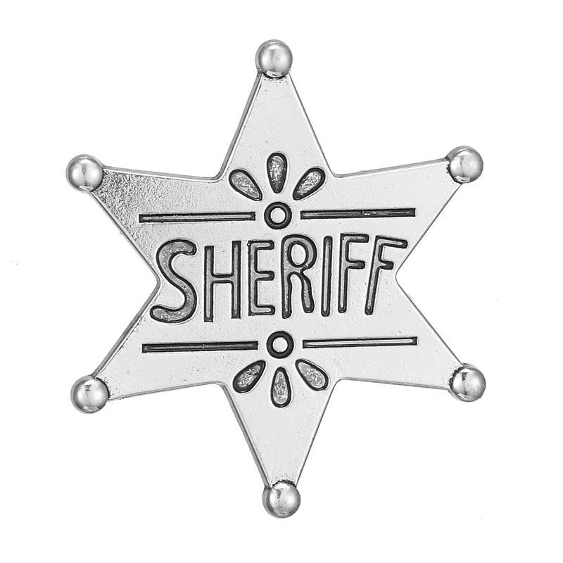 Sheriff Abzeichen Spielzeug 2 Stück – Glänzendes Metall-Abzeichen Für Cowboy Kostüm & Cosplay