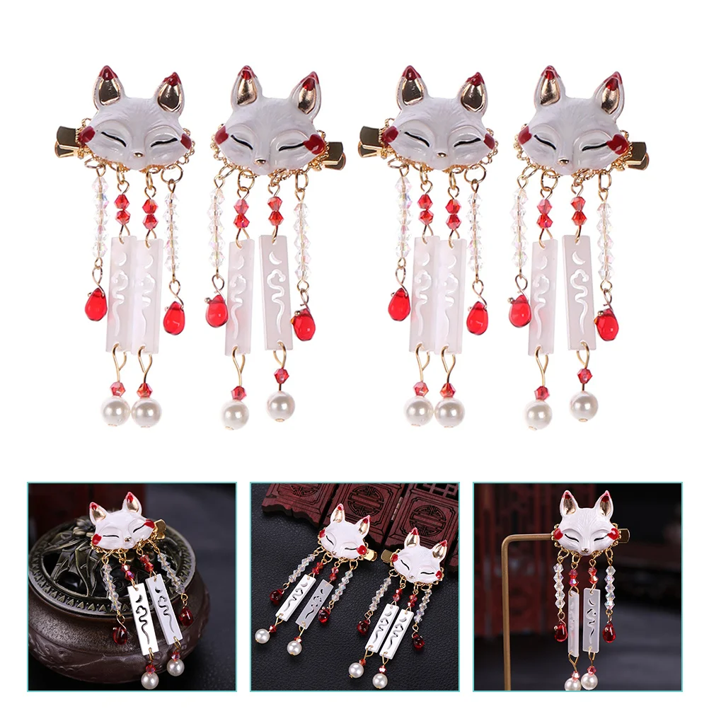 

4 Pcs Hair Pin Clip Tassel Drop Barrette Alligator Clips Accessory Accessories Hairpin for Girls Miss Child