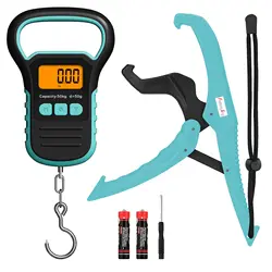 Portable Digital Weighing Scale with Ruler and Backlit LCD Display (Cyan)