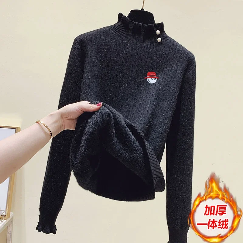 

2023 Golf Sweater Women's Golf Uniform One piece Plush Thickened Golf Knitted Bottom