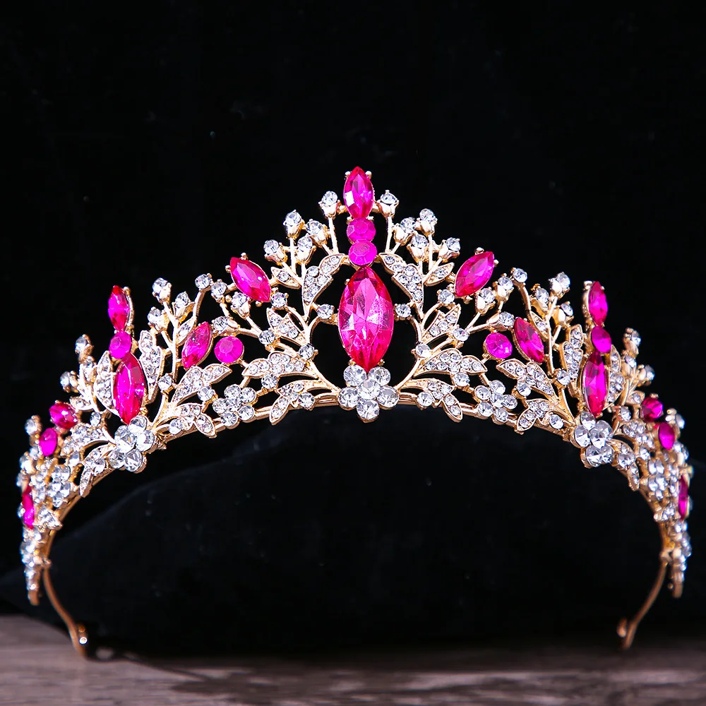 DIEZI Baroque Vintage Princess Queen Bridal Crown Headwear Crystal Tiara For Women Wedding Crown Hair Dress Accessories Jewelry