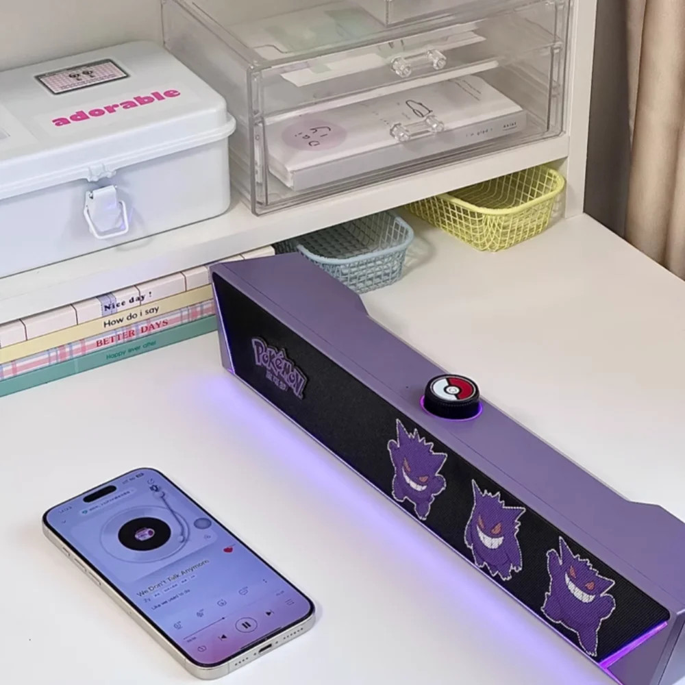 Gengar Speaker Pokemon Pikachu Karaoke Computer Stereo Music Games Bluetooth Speakers Cute Accessories Desktop Decoration Gifts 3