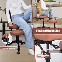 Стул для медитации с колесами, эргономичный дизайн на перекрестных ножках с поясничной поддержкой для СДВГ и офисного использования — изображение 4