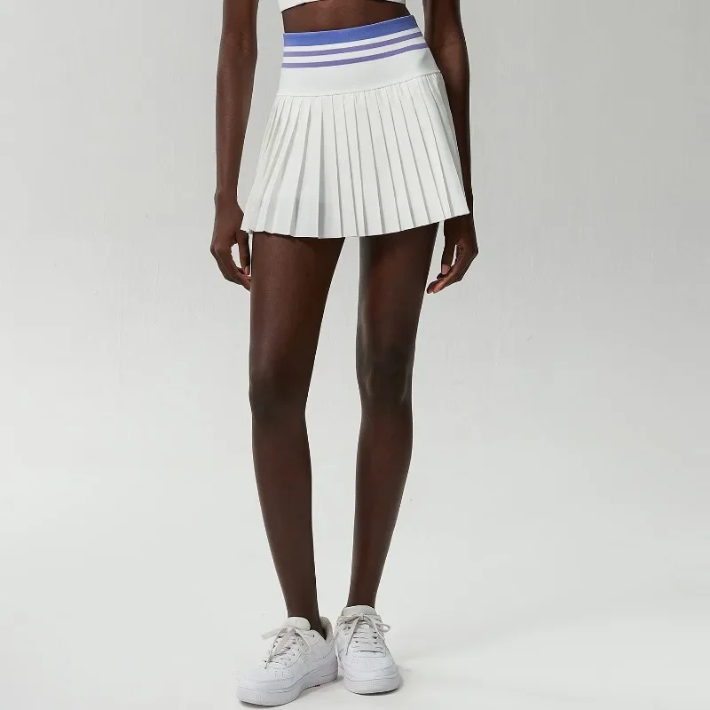 Sean Tsing Women Pleated Tennis Skort Skirts Golf Wear Summer High Waist Yoga Running Pocket Gym Sportswear Athletic Workout