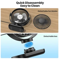 TOPK-Mini ventilateur portatif sur pied, aste par USB, pour chambre, camping, personnel, électrique, table de bureau, pour la maison 3