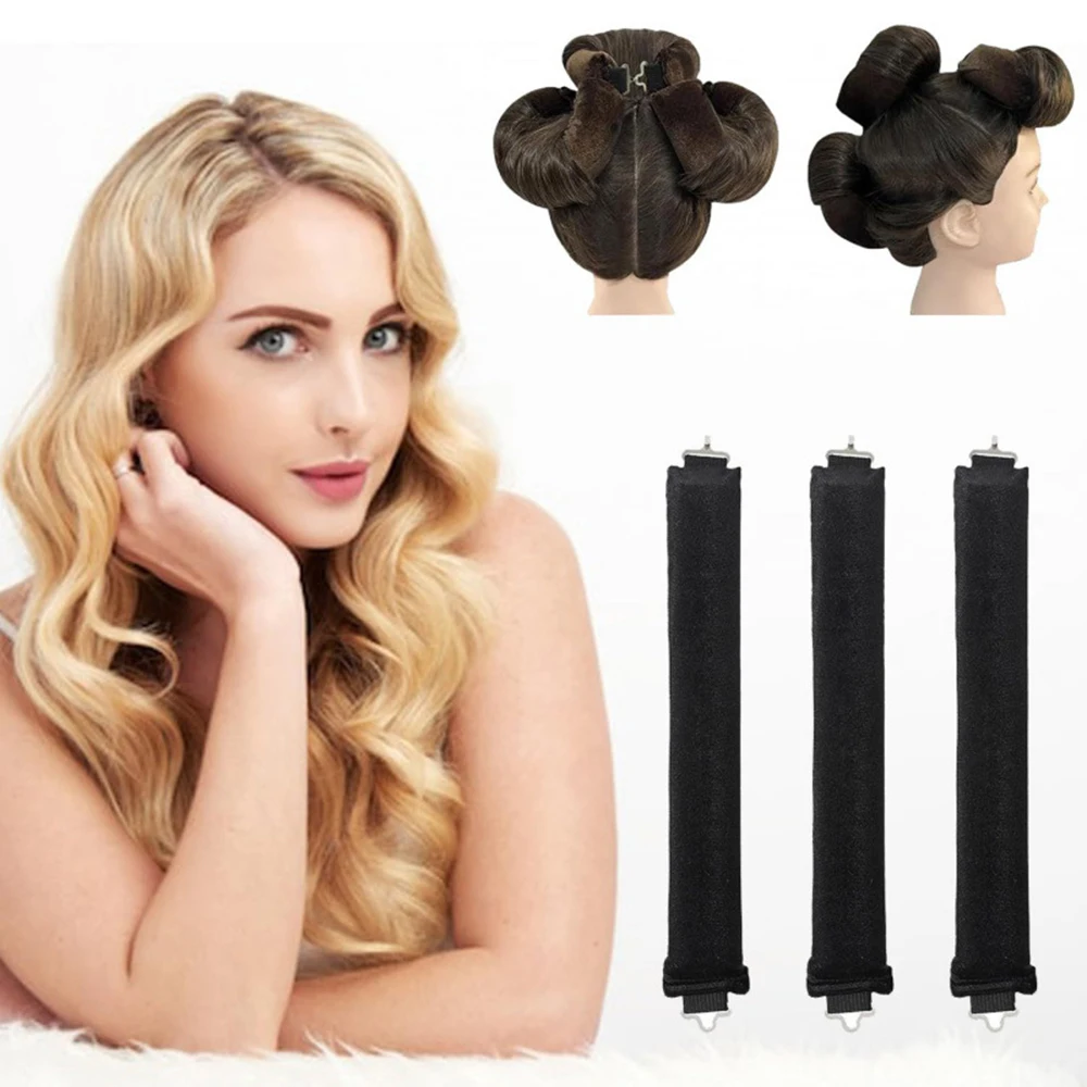 Heatless Hair Curlers Curling Rod Headband No Heat Hair Rollers Hook Sleeping Soft Flexi Rod Styling Tools