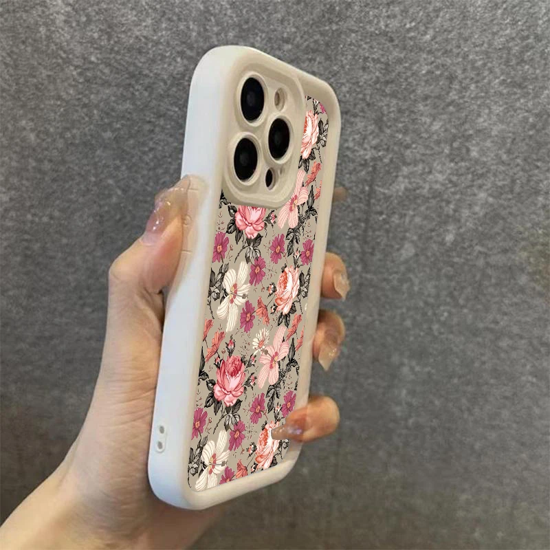Cute Flower Pattern Silicone Soft Phone Case