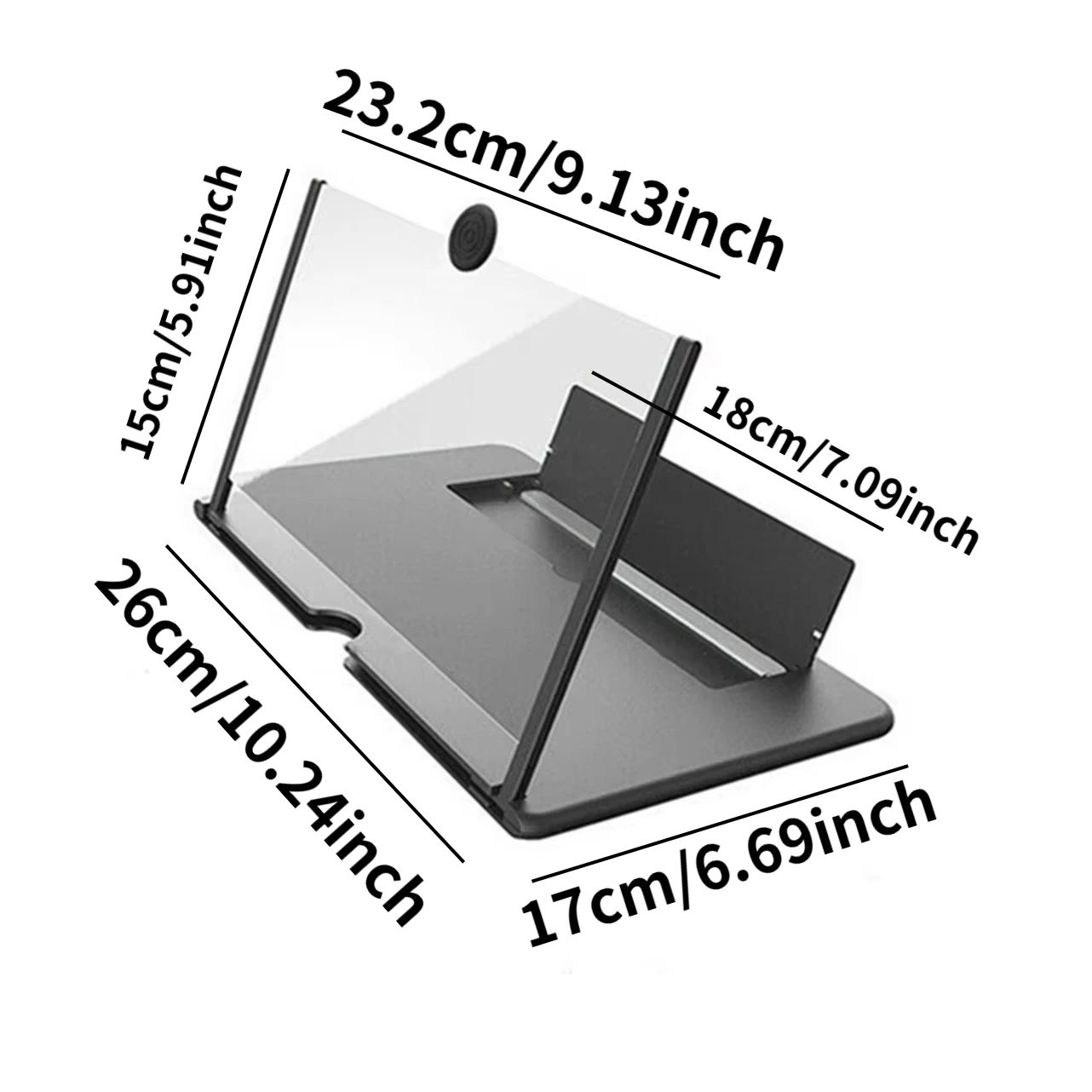 울트라-HD 3D 휴대폰 화면 확대기 12인치 프로 영화 비디오용 접이식 스크린 확대기 스탠드, 모든 스마트폰 지원