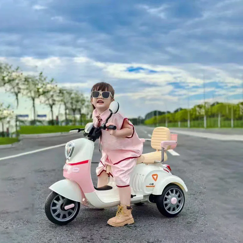 Double Children's Electric Motorcycle New Baby Battery Car Electric Car Can Sit on A Small Motorcycle