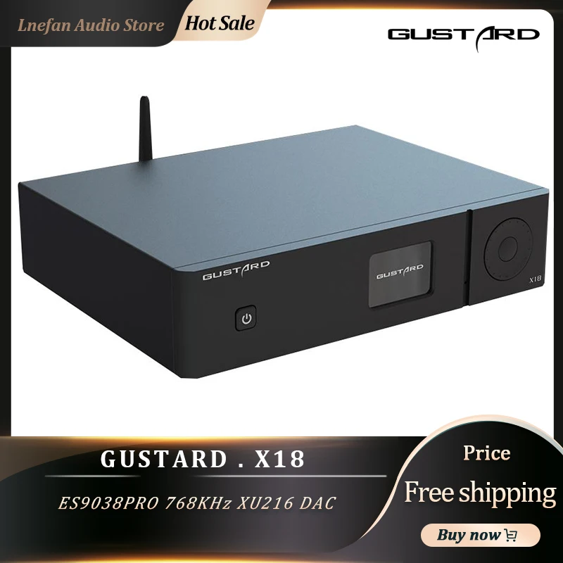 

Gustard X18 ES9038 PRO MQA DAC USB XU216 Decoder Bluetooth 5.0 LDAC PCM768kHz DSD512 HiFi Audio Decoding XLR Balanced Output IIS