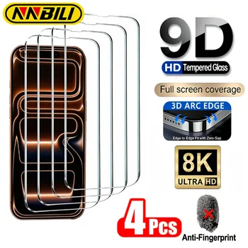 NNBILI 4 Pezzi Proteggi Schermo in Vetro Temperato ad Alta Definizione per iPhone 17 16 15 14 13 12 11 Pro Max Plus 17Air 17e