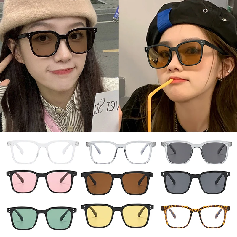 

2022 New Sun Glasses For Women Anti-ultraviolet Uv400 Sunglasses Retro Rice Nail Square Colorful Glasses Round Face Sunglasses
