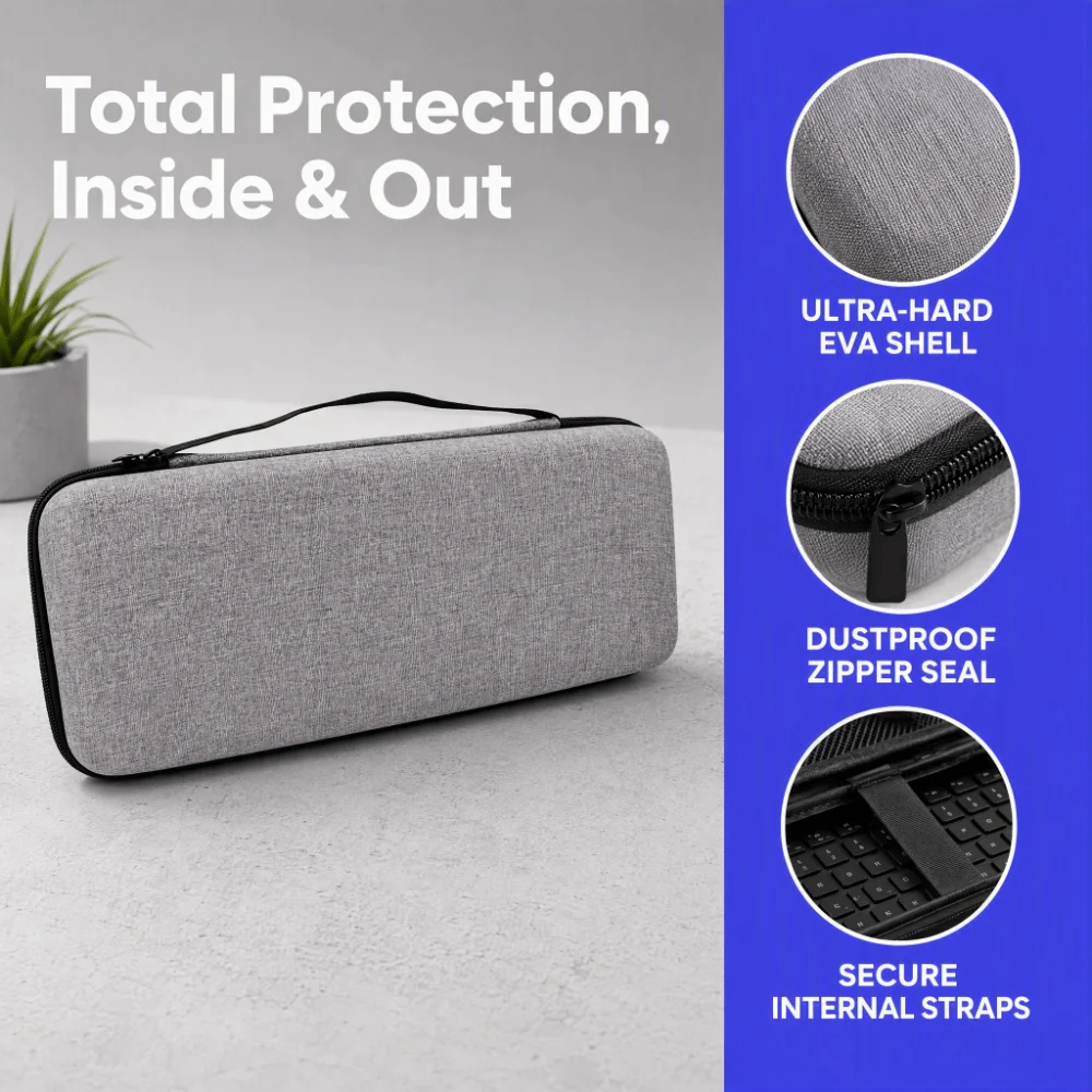 Enhanced Waterproof Hard Shell EVA Keyboard Storage and Travel Organizer Case