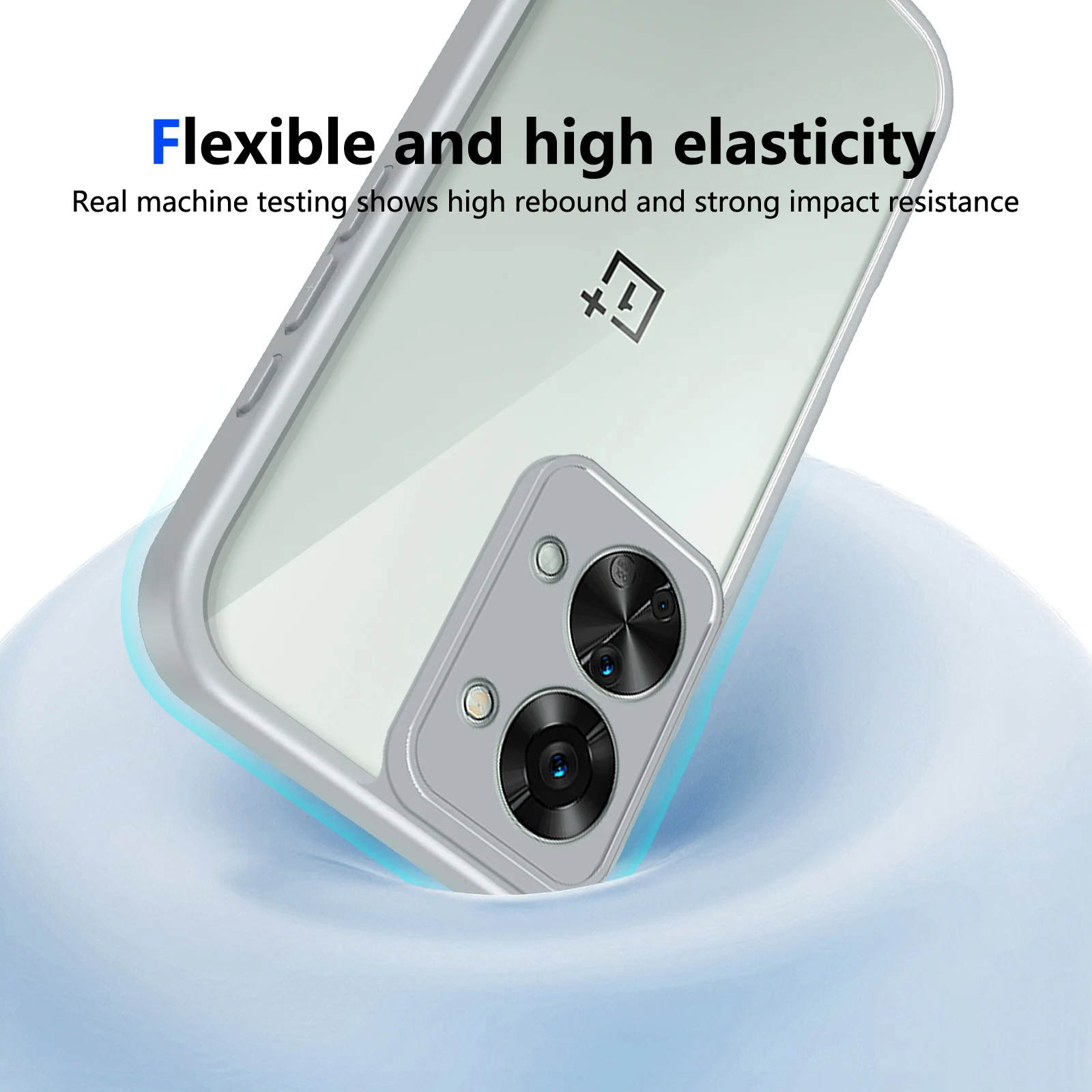 AICEK Compatible con OnePlus Nord 2 5G Cover, Trasparente Silicone Custodia per OnePlus Nord 2 5G Cover Protettiva Molle di TPU Bumper Case Sottile