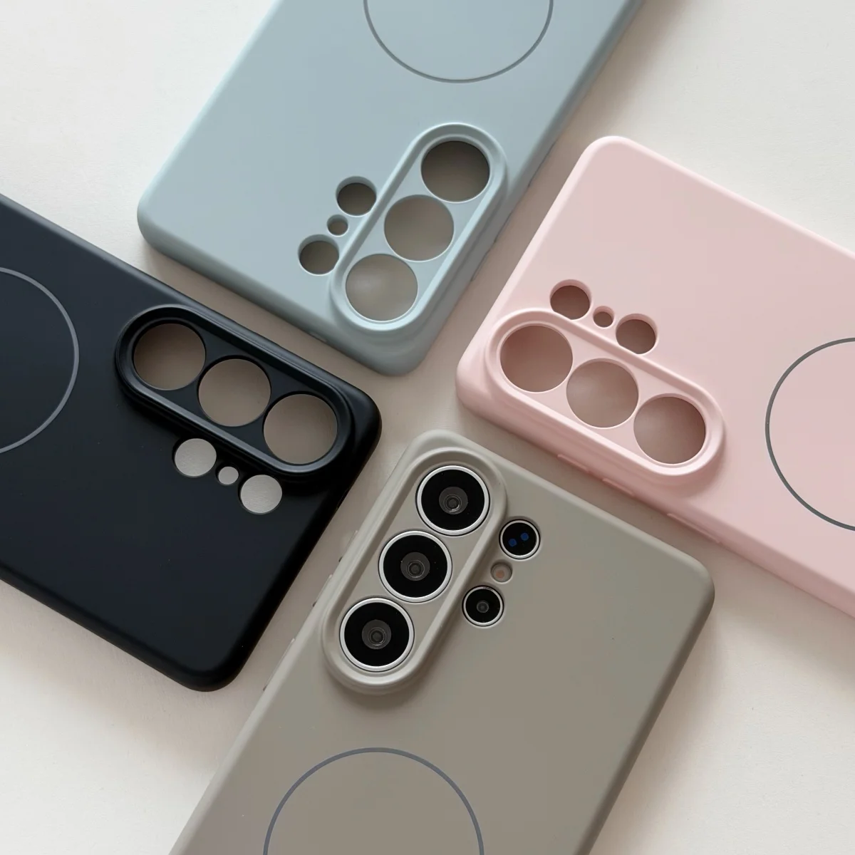 Premium Liquid Silicone Magnetic Phone Case - Solid Color Soft Matte Cover