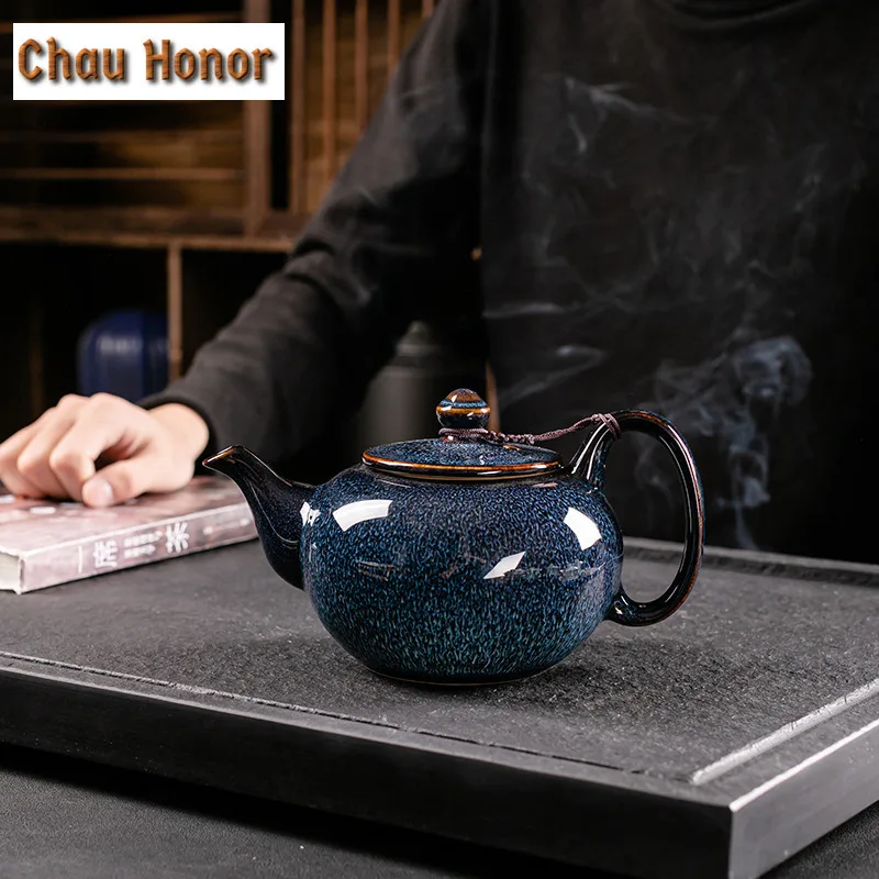 680ml Dehua Retro Temmoku Glaze TeaPot Large Capacity Personal Handmade Teapot Home Teaware Tie Guanyin Chinese Teaset Ceremony