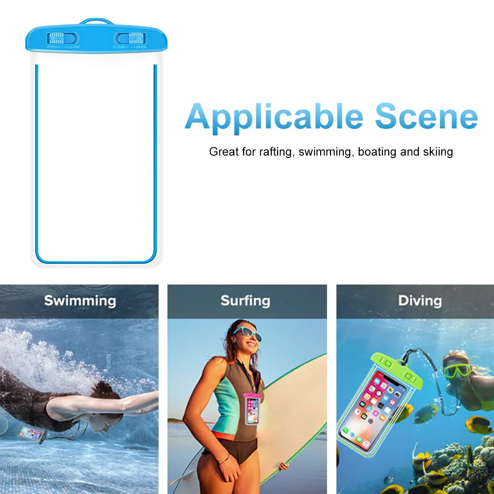 Waterproof Dry Bag Universal Waterproof Phone Case Pouch Drift Diving Swimming Bag Underwater Dry Bag Case Cover For Phone Water Sports Beach