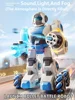 Watch And Controller Dual Remote Control Robot 2.4G Lighting Smoking 360° Rotation Lanuch Bullet All Terrain RC Robot Toy Gifts 3