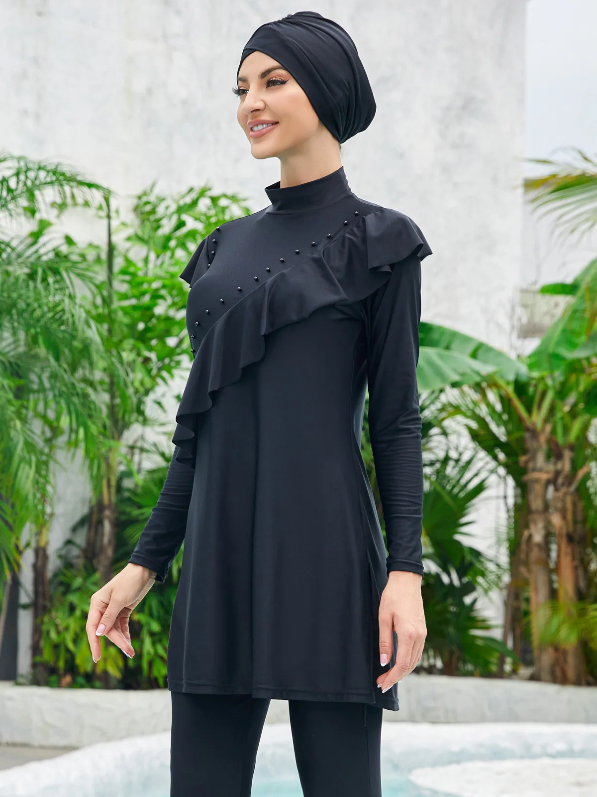 

Burkini Мусульманский купальник, скромный яркий костюм для женщин, накидки, Модный Купальник с длинным рукавом