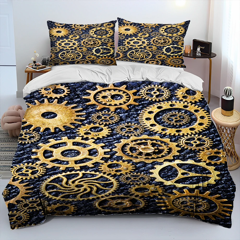 

Комплект постельного белья 3D, механическое одеяло в стиле стимпанк, Комплект постельного белья с пододеяльником, пододеяльником, наволочкой, королевский комплект постельного белья