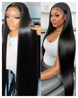 30 40 Inch 200 Density Bone Straight 13x4 HD Lace Frontal Human Hair Wig Brazilian 13x6 Lace Front Wigs Pre Plucked For Women
