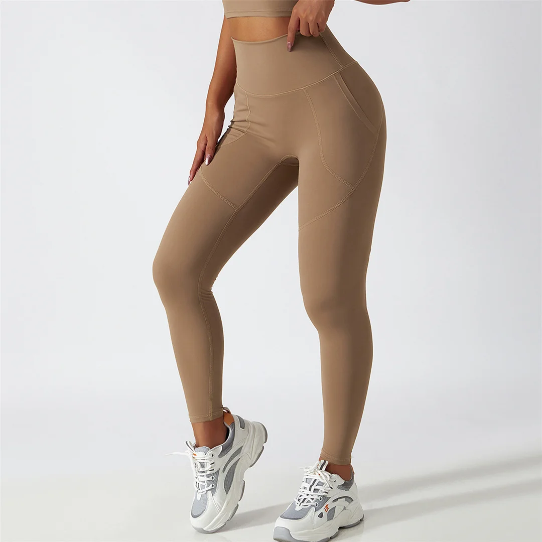 S - XL Sexy Yoga High Waist Pants With Pockets Women Fitness Tight