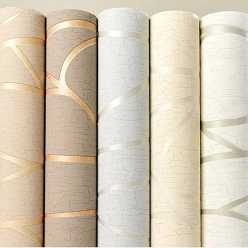 European Style Non-woven Fabric Room Decor Background Wall Wallpaper Simple Modern 3D Wall Sticker New Design Bedroom Wallpaper