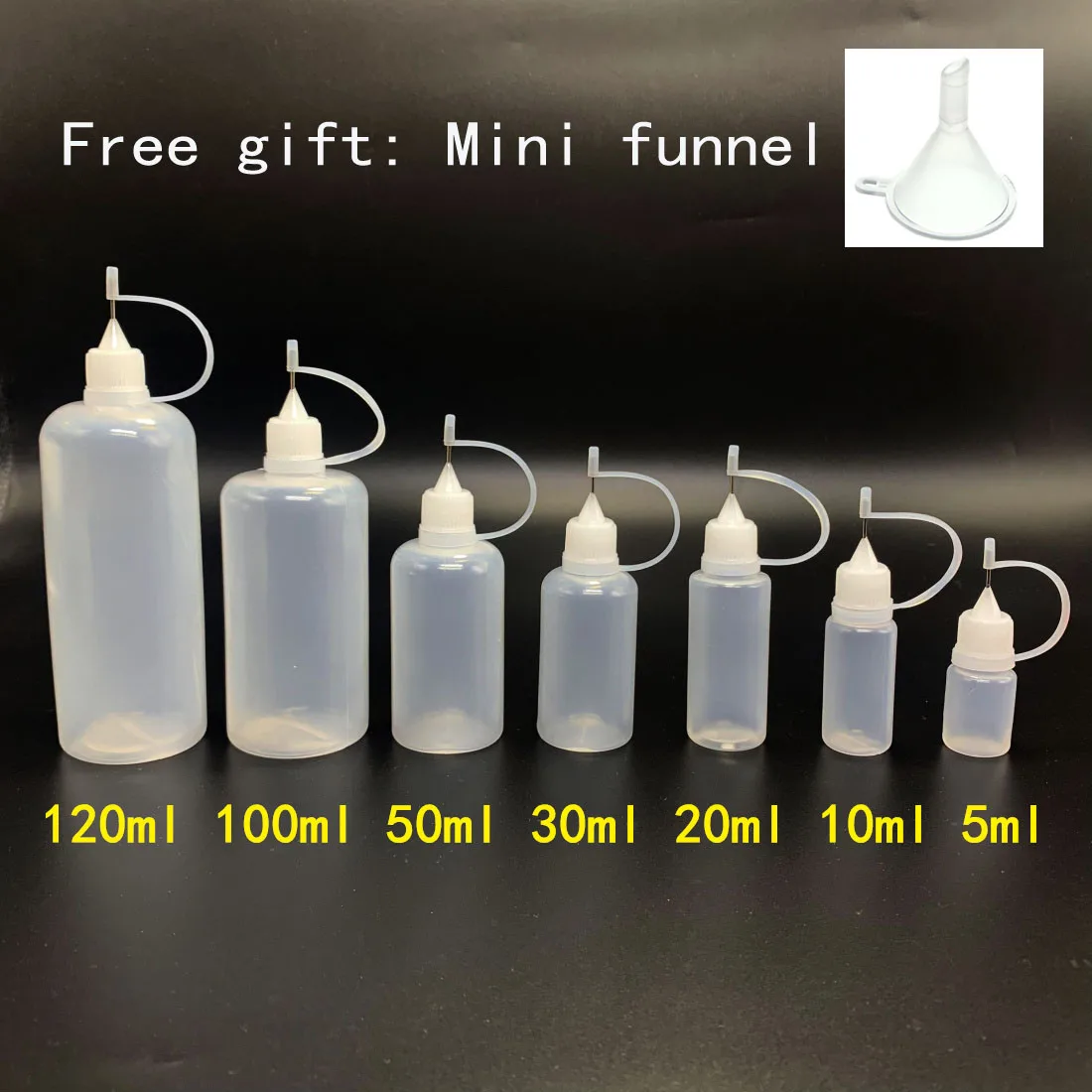 Glue Applicator 5/10/20/30/50/100/120ML Resuable Needle Tip Plastic Bottle Paper Quilling DIY Scrapbooking Paper Craft Tool